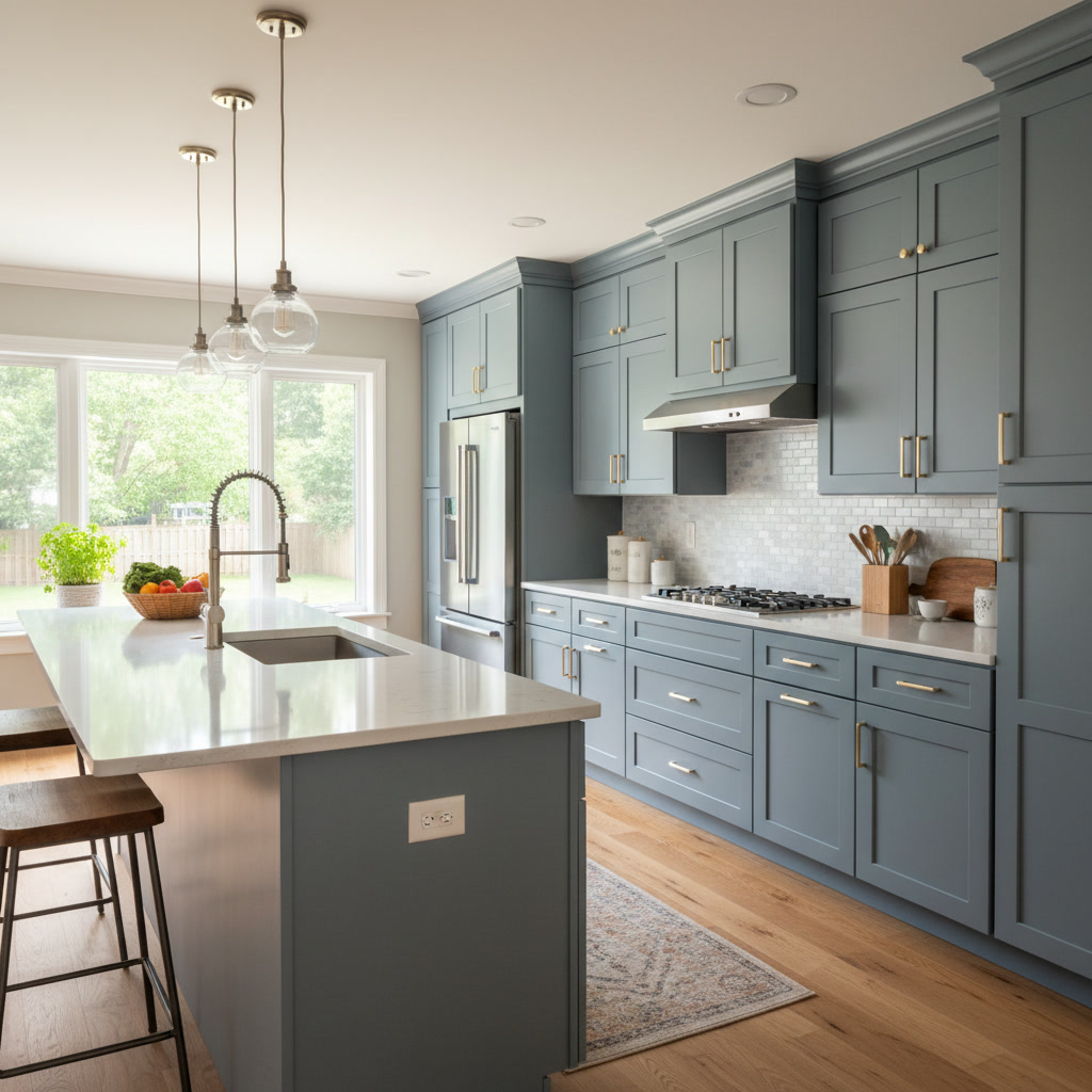 modern kitchen renovation with new cabinets and countertops in South Jersey home