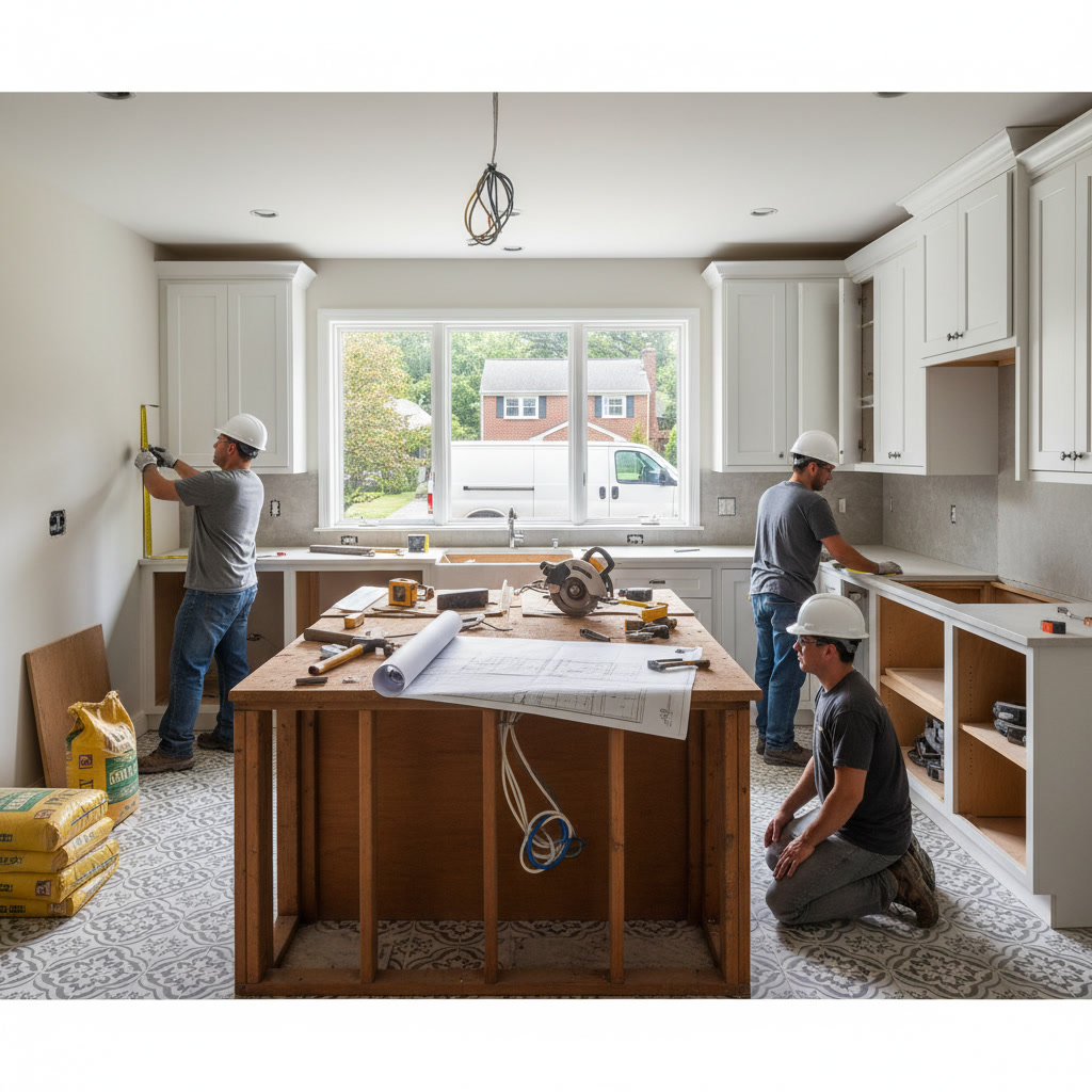 bright modern kitchen after complete remodel in South Jersey home